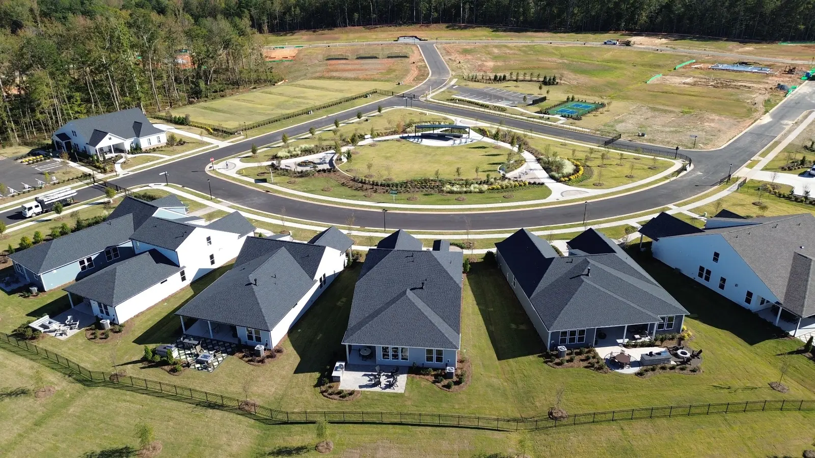 Aerial view of Carolina Ridge 55-plus community in Midland, North Carolina